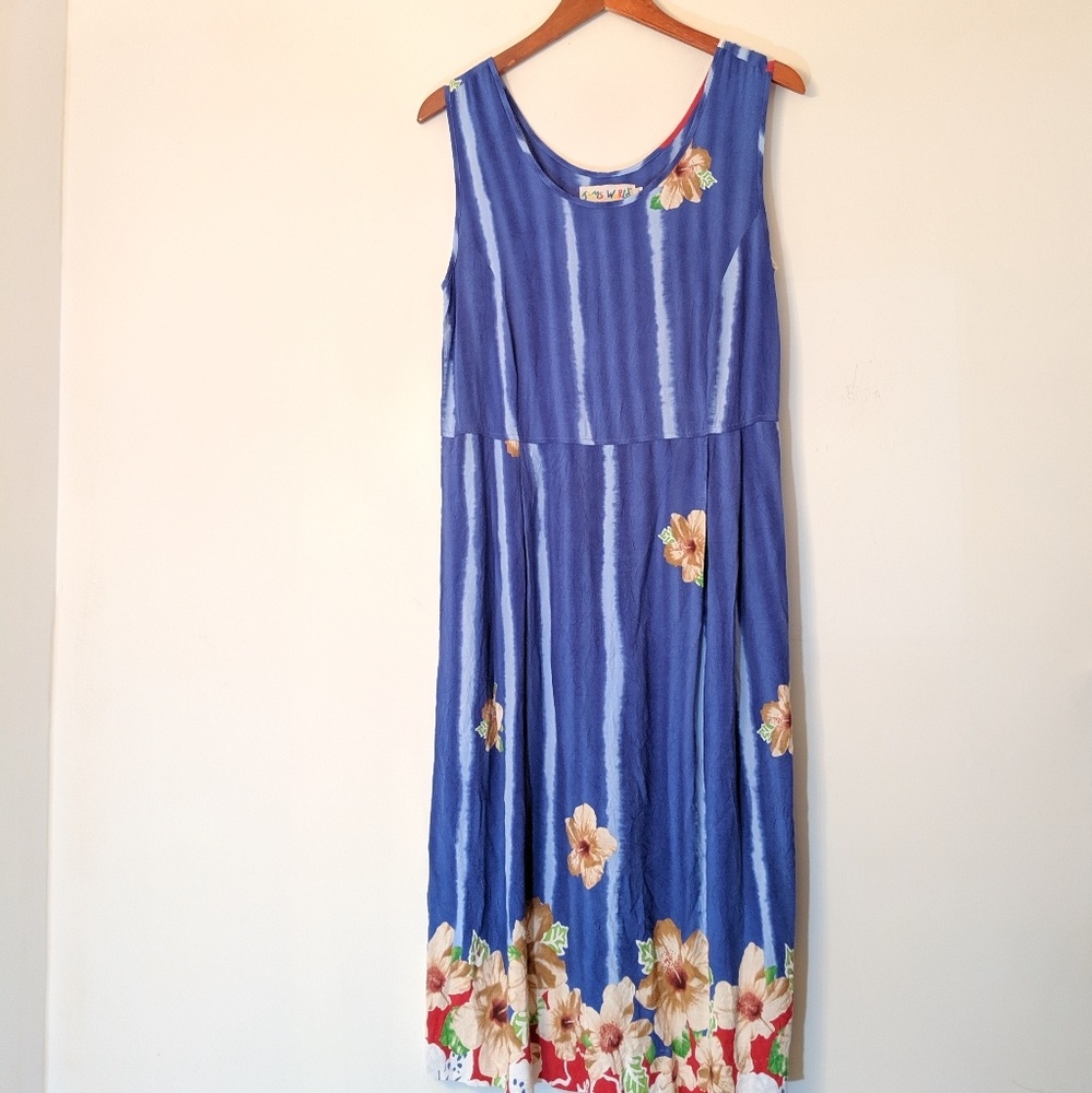 Jam's World Vintage Floral Purple Dress Large